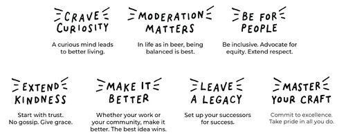 Creature Comforts company values